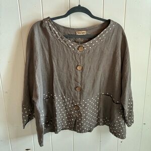 Tera Bora Linen Boho Earthy Top